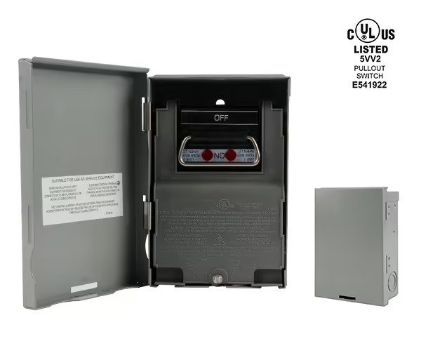 Side Open Enclosed Fused ACD 30AMP 240V 1PHASE 2-Pole 3-WIRE